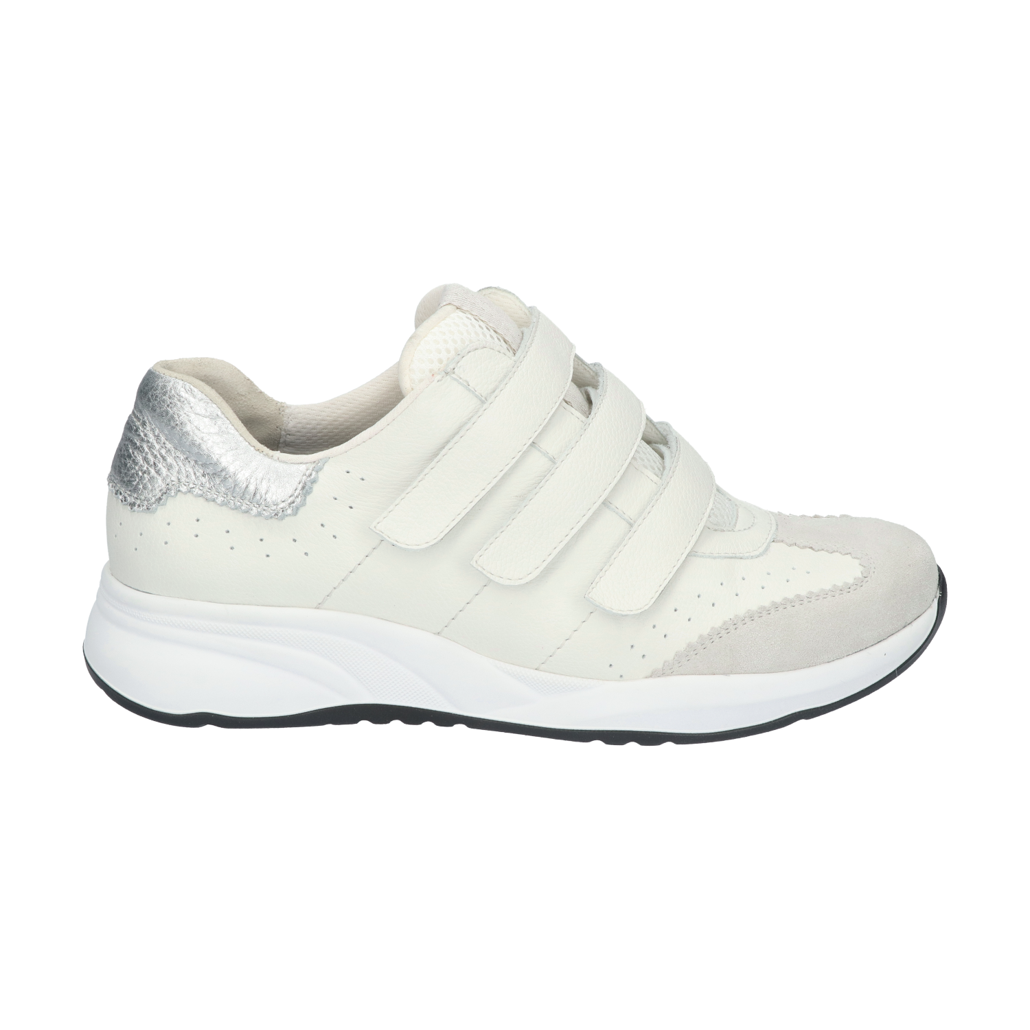 Sneakers met klittenband van glad leer Wit Durea 6290.0913